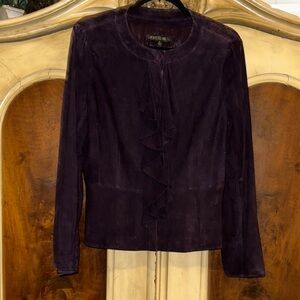 Lafayette 148 New York Purple Suede Jacket